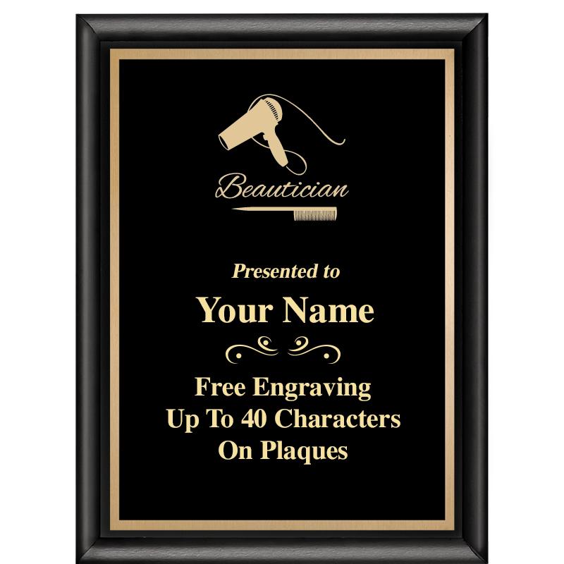 6X8 CLASSIC BLACK SHINY PLAQUE