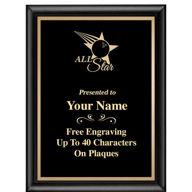 6X8 CLASSIC BLACK SHINY PLAQUE