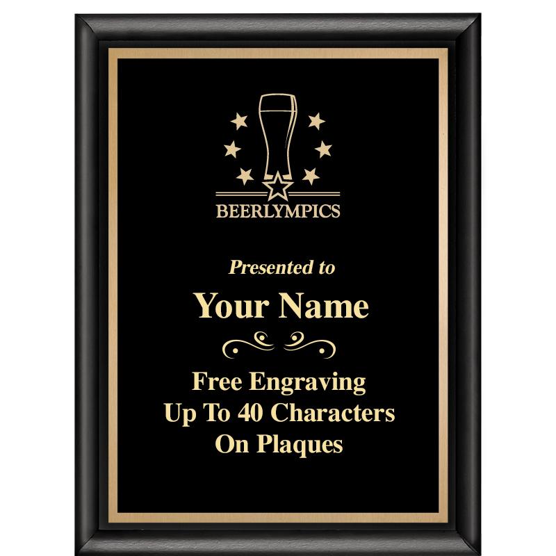 6X8 CLASSIC BLACK SHINY PLAQUE