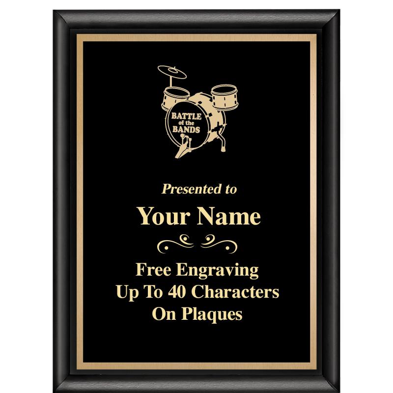 6X8 CLASSIC BLACK SHINY PLAQUE