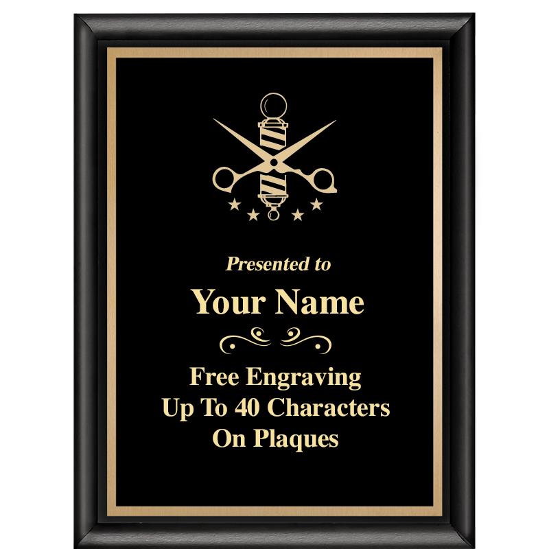 6X8 CLASSIC BLACK SHINY PLAQUE