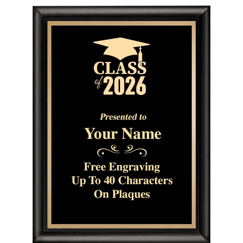 6X8 CLASSIC BLACK SHINY PLAQUE