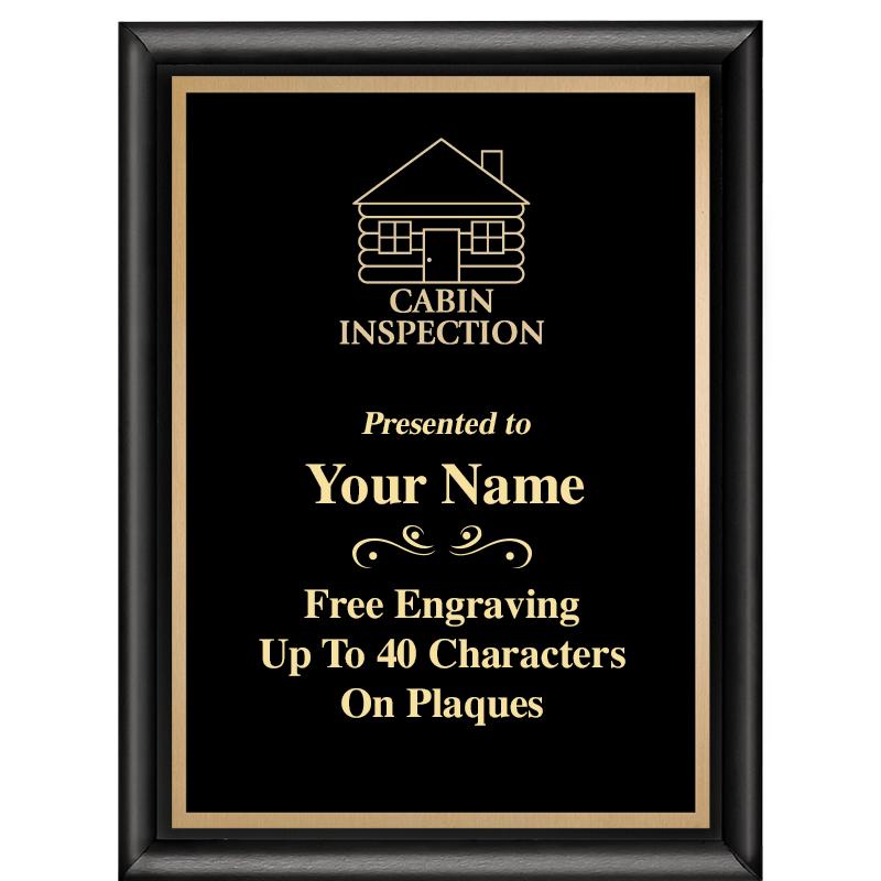 6X8 CLASSIC BLACK SHINY PLAQUE