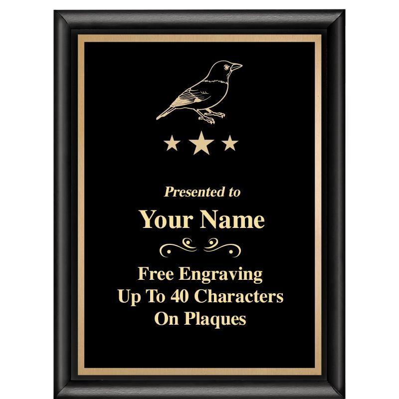 6X8 CLASSIC BLACK SHINY PLAQUE