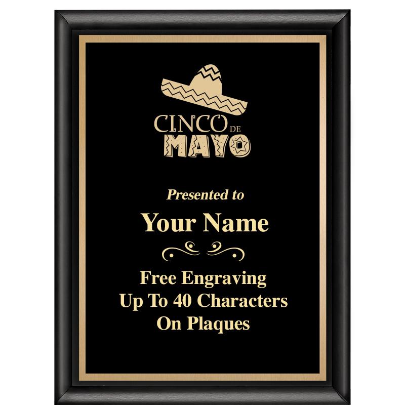 6X8 CLASSIC BLACK SHINY PLAQUE