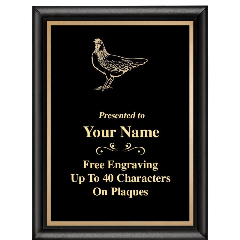 6X8 CLASSIC BLACK SHINY PLAQUE