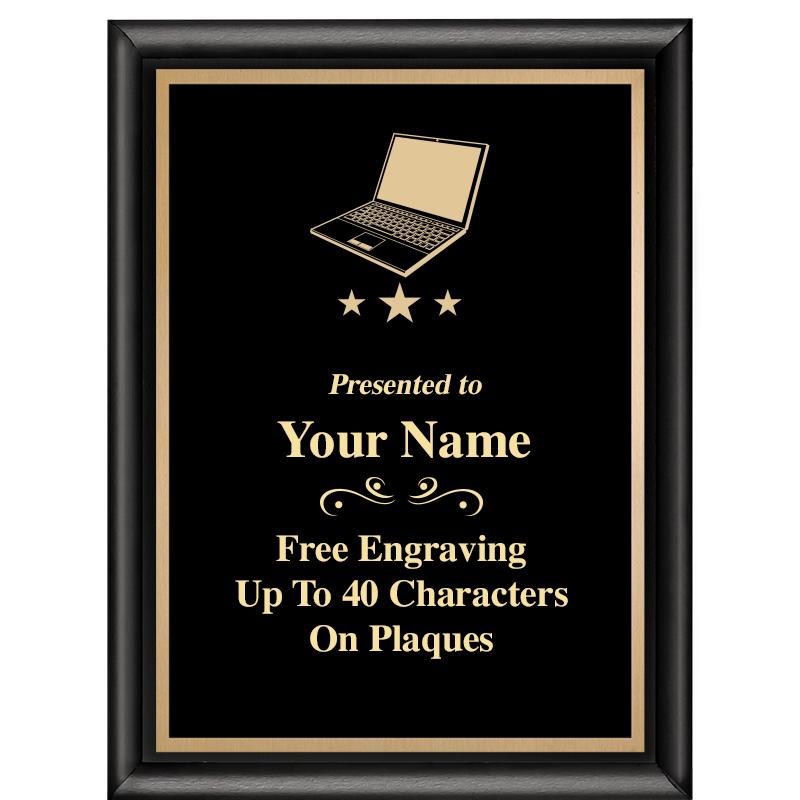 6X8 CLASSIC BLACK SHINY PLAQUE