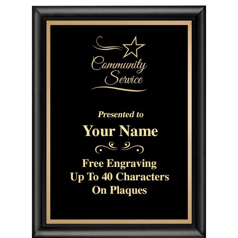 6X8 CLASSIC BLACK SHINY PLAQUE