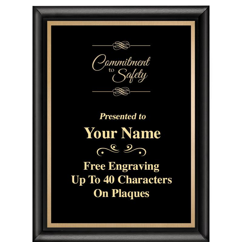 6X8 CLASSIC BLACK SHINY PLAQUE