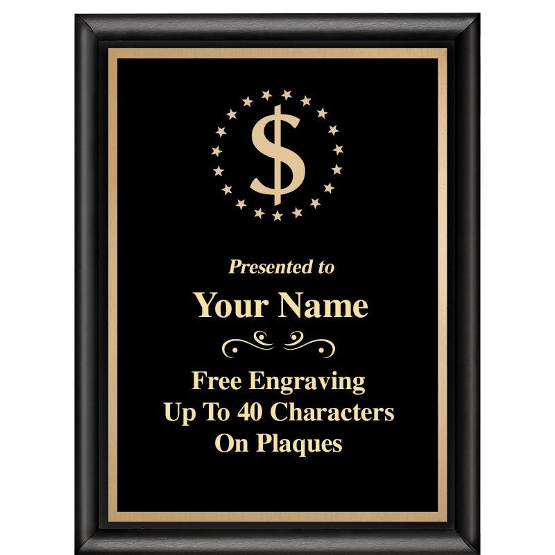 6X8 CLASSIC BLACK SHINY PLAQUE