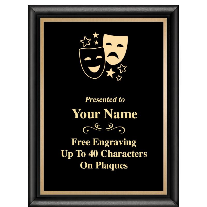 6X8 CLASSIC BLACK SHINY PLAQUE