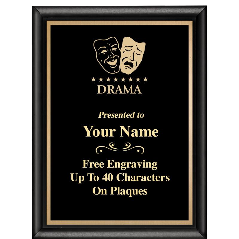 6X8 CLASSIC BLACK SHINY PLAQUE