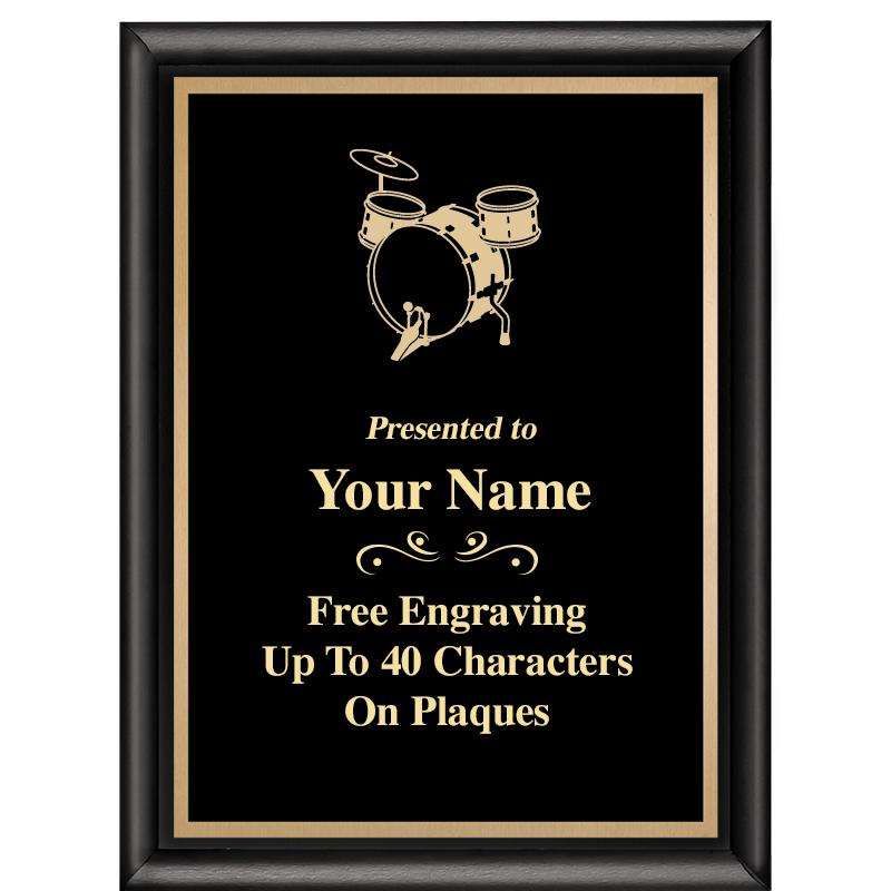 6X8 CLASSIC BLACK SHINY PLAQUE
