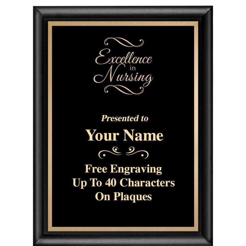 6X8 CLASSIC BLACK SHINY PLAQUE