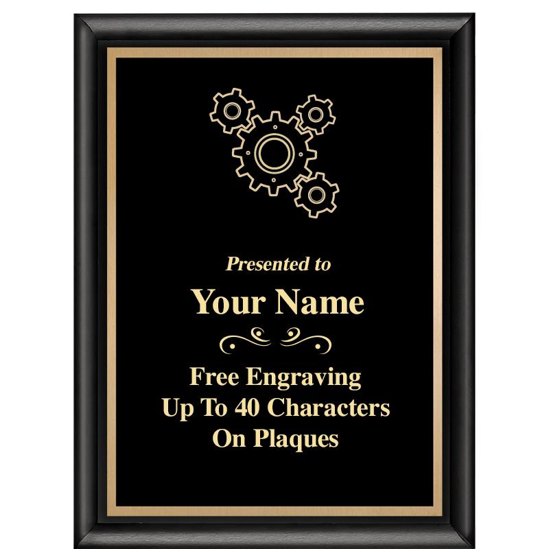 6X8 CLASSIC BLACK SHINY PLAQUE