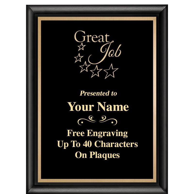 6X8 CLASSIC BLACK SHINY PLAQUE