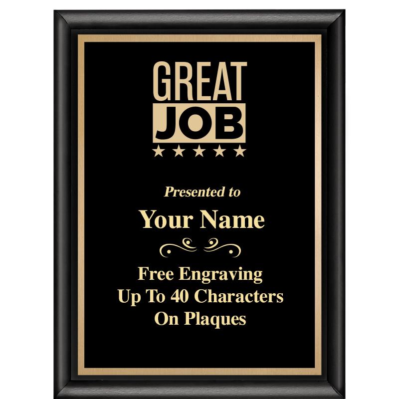 6X8 CLASSIC BLACK SHINY PLAQUE