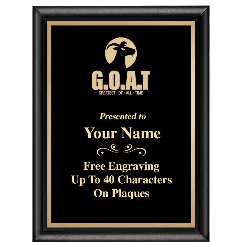 6X8 CLASSIC BLACK SHINY PLAQUE