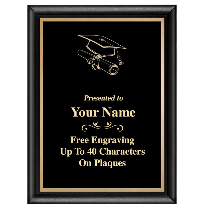 6X8 CLASSIC BLACK SHINY PLAQUE