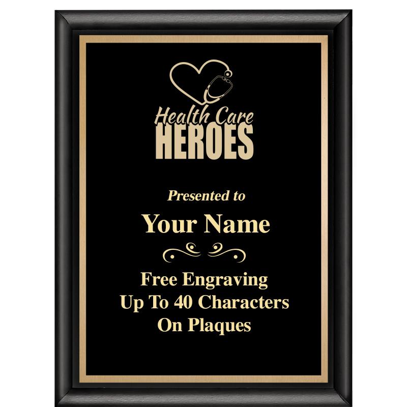 6X8 CLASSIC BLACK SHINY PLAQUE