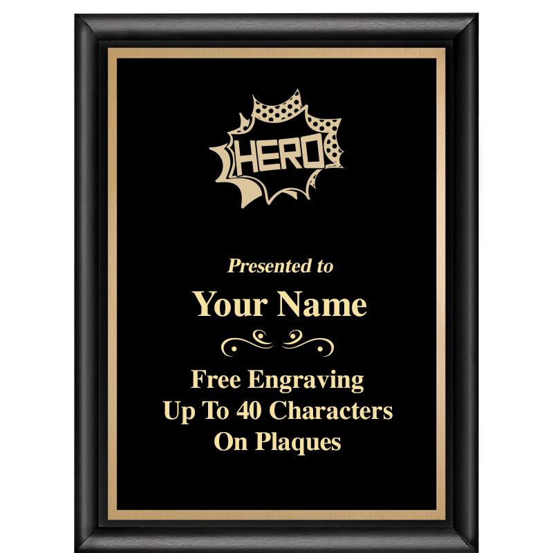 6X8 CLASSIC BLACK SHINY PLAQUE