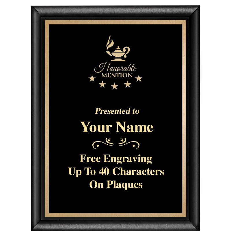 6X8 CLASSIC BLACK SHINY PLAQUE