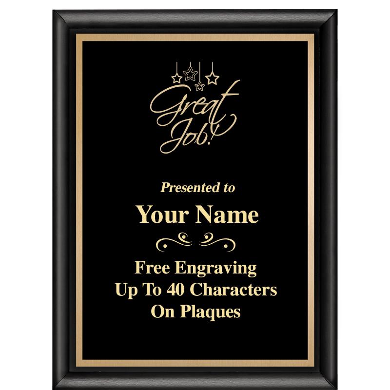 6X8 CLASSIC BLACK SHINY PLAQUE