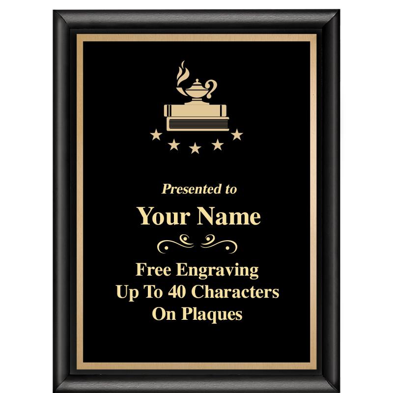 6X8 CLASSIC BLACK SHINY PLAQUE