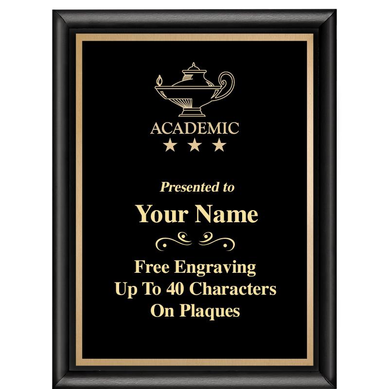 6X8 CLASSIC BLACK SHINY PLAQUE