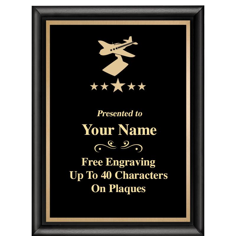 6X8 CLASSIC BLACK SHINY PLAQUE