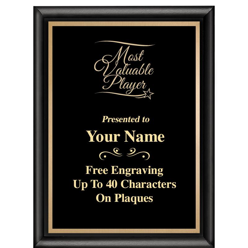 6X8 CLASSIC BLACK SHINY PLAQUE