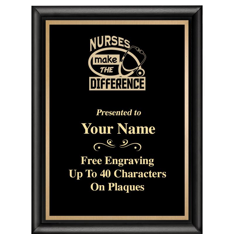 6X8 CLASSIC BLACK SHINY PLAQUE