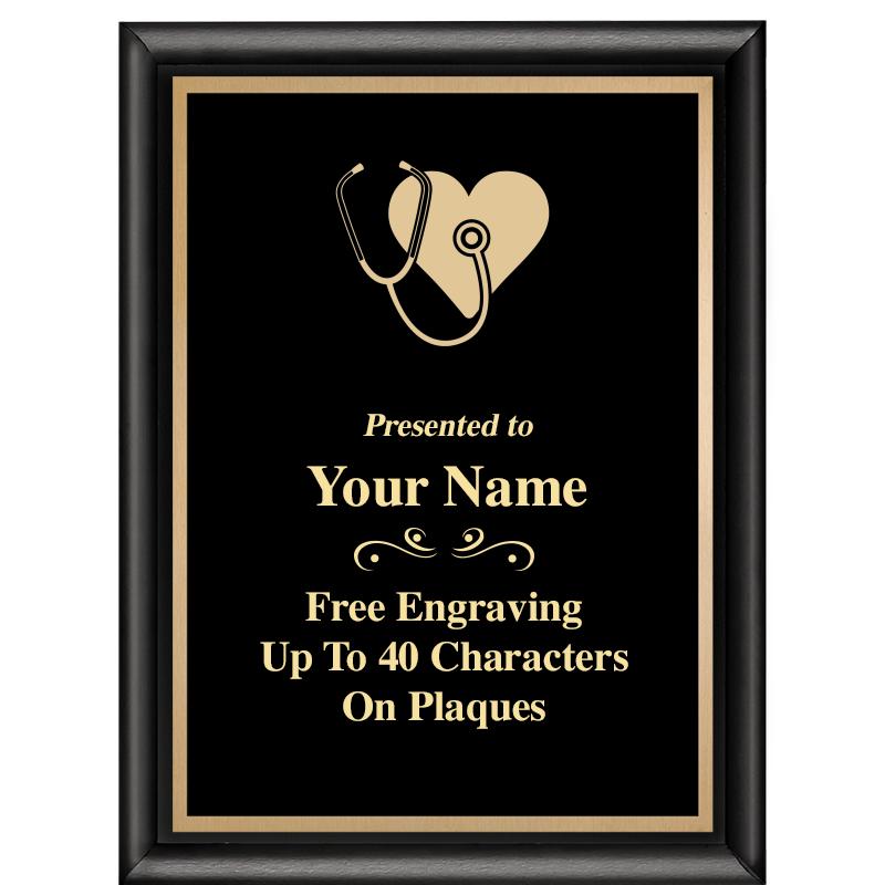 6X8 CLASSIC BLACK SHINY PLAQUE