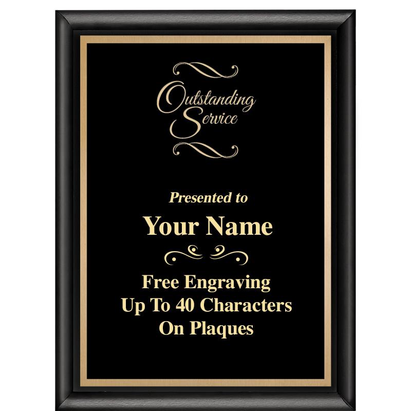 6X8 CLASSIC BLACK SHINY PLAQUE