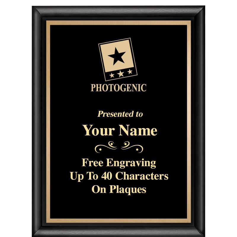 6X8 CLASSIC BLACK SHINY PLAQUE