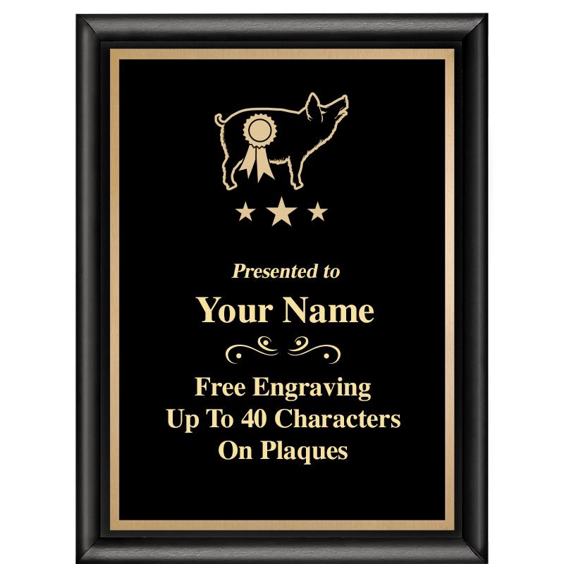 6X8 CLASSIC BLACK SHINY PLAQUE