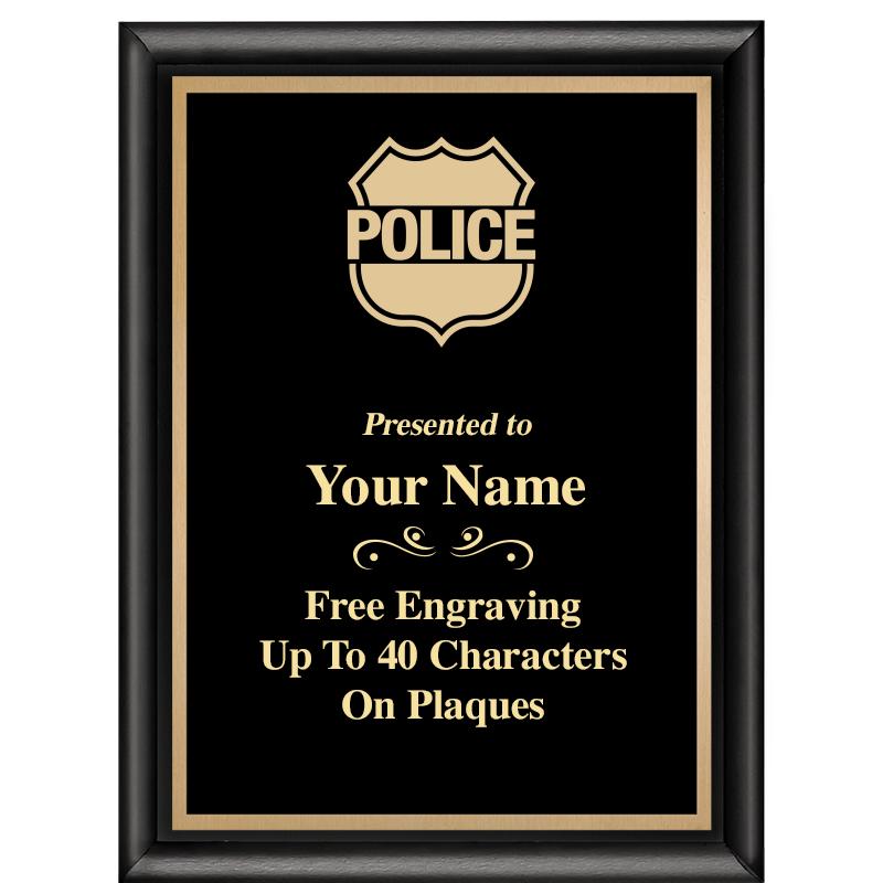 6X8 CLASSIC BLACK SHINY PLAQUE