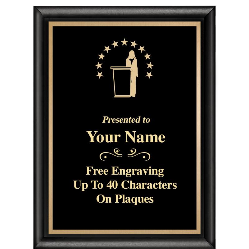 6X8 CLASSIC BLACK SHINY PLAQUE