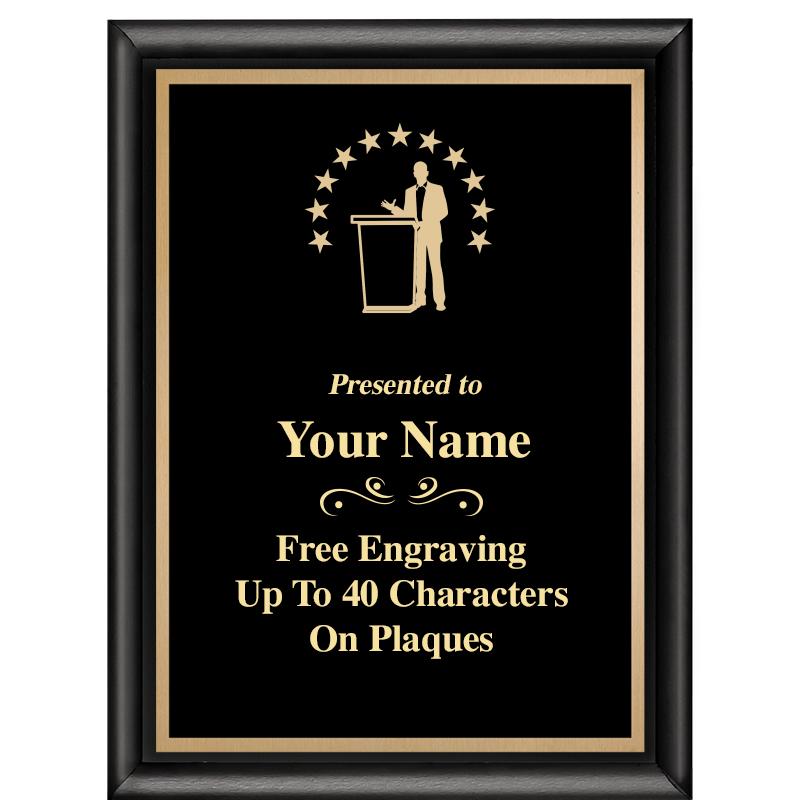 6X8 CLASSIC BLACK SHINY PLAQUE