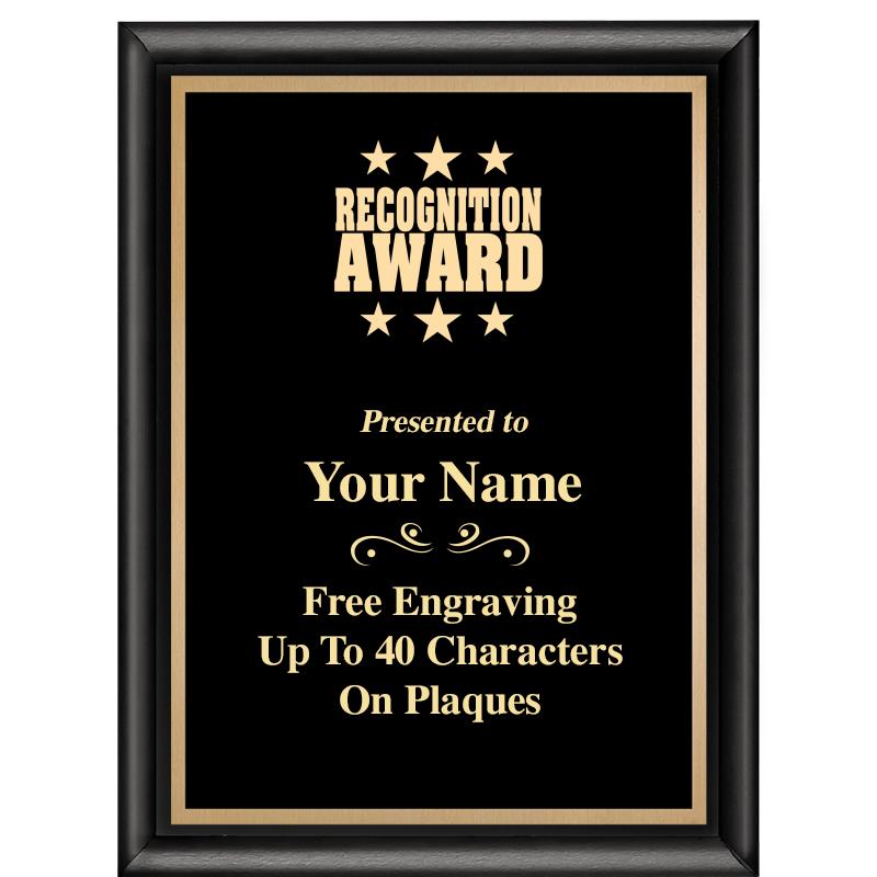 6X8 CLASSIC BLACK SHINY PLAQUE