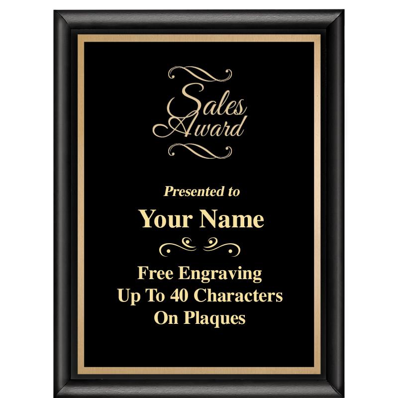 6X8 CLASSIC BLACK SHINY PLAQUE