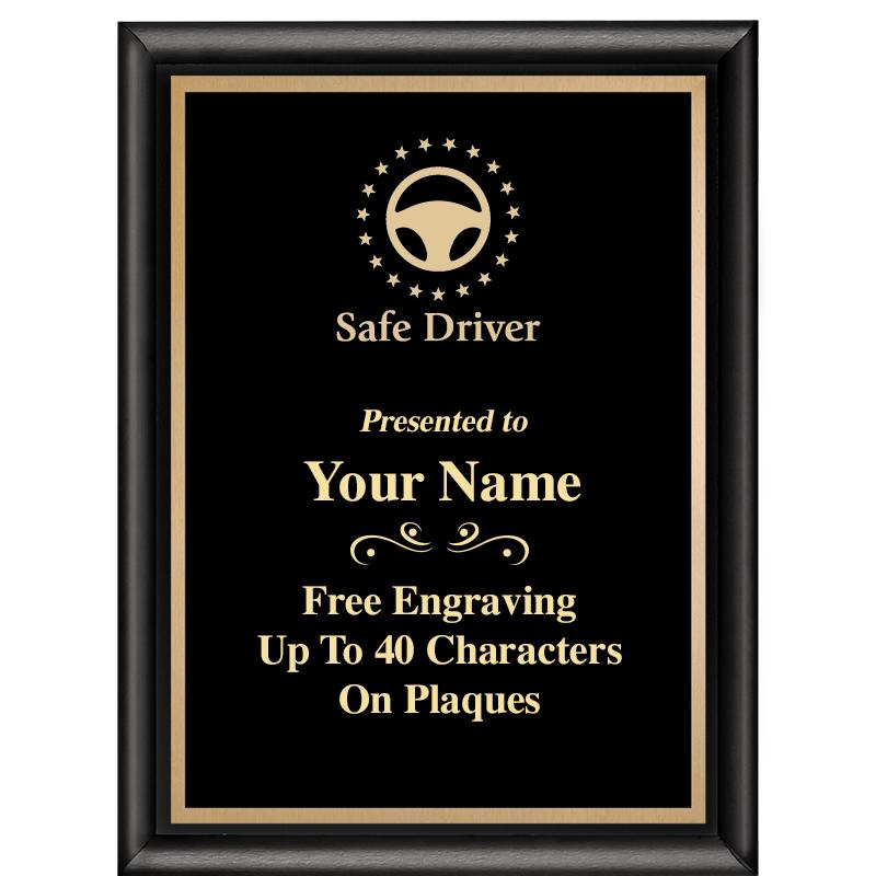 6X8 CLASSIC BLACK SHINY PLAQUE