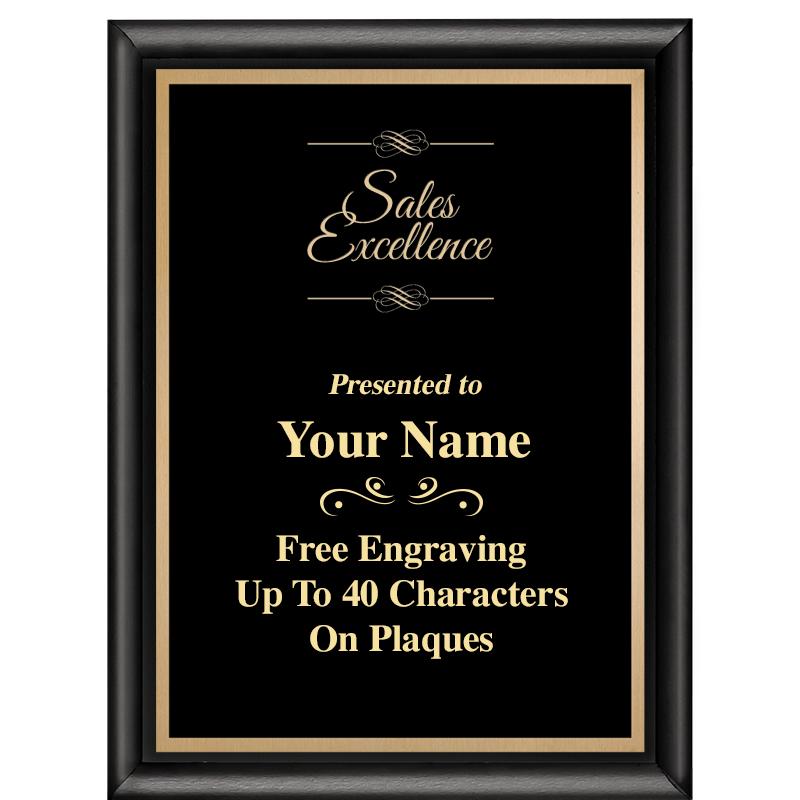 6X8 CLASSIC BLACK SHINY PLAQUE