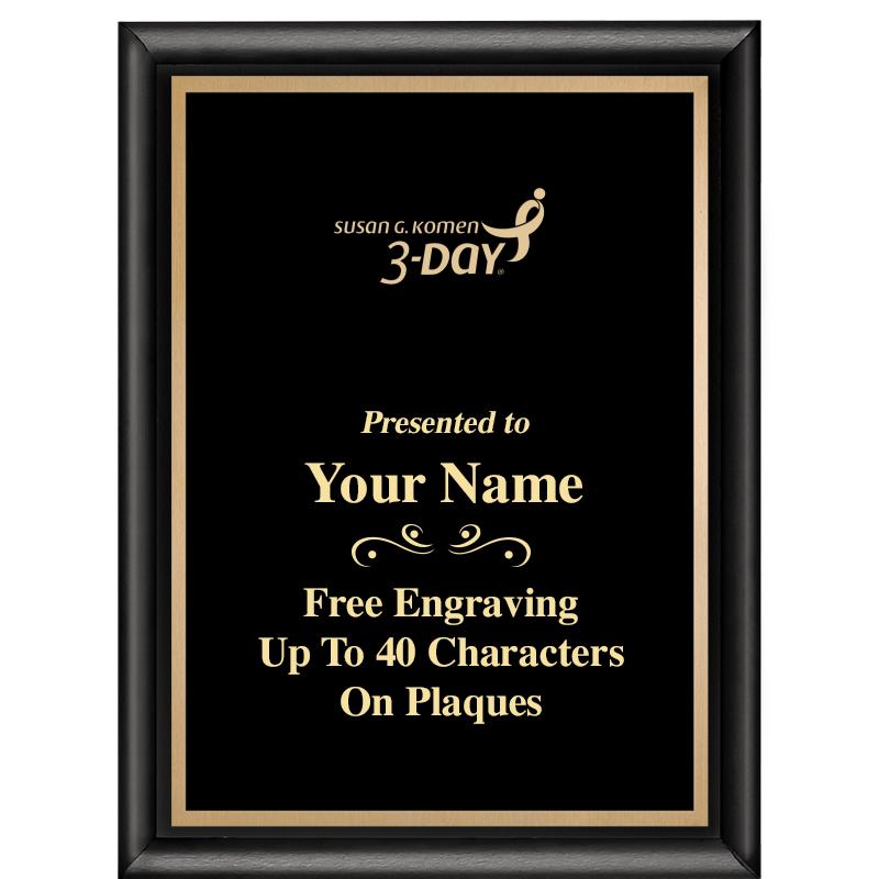 6X8 CLASSIC BLACK SHINY PLAQUE