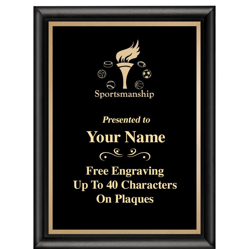 6X8 CLASSIC BLACK SHINY PLAQUE