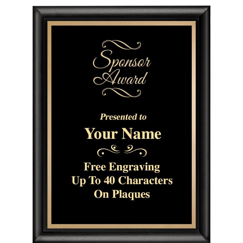 6X8 CLASSIC BLACK SHINY PLAQUE