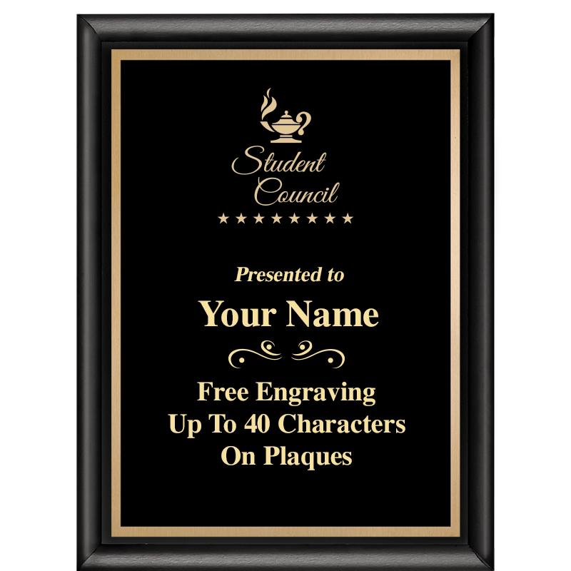 6X8 CLASSIC BLACK SHINY PLAQUE