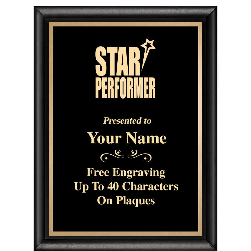 6X8 CLASSIC BLACK SHINY PLAQUE