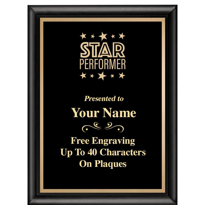 6X8 CLASSIC BLACK SHINY PLAQUE