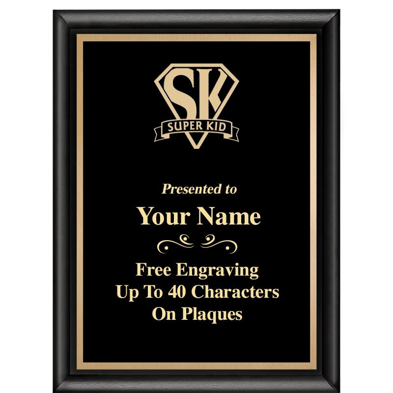 6X8 CLASSIC BLACK SHINY PLAQUE